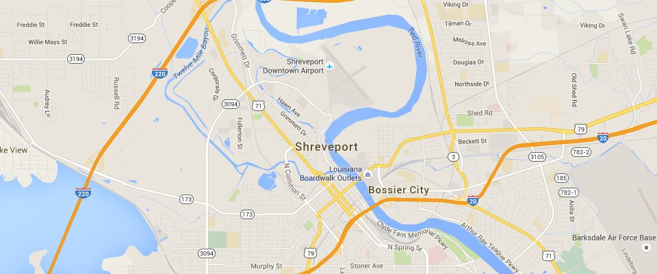 Shreveport Waste Dumpster Rental Service Map